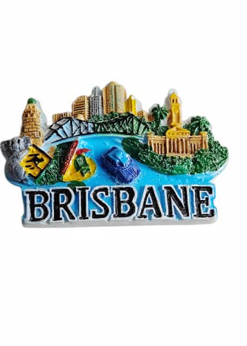 Imán de nevera Brisbane Australia polyresina 3.1x2.2 in miniatura 3