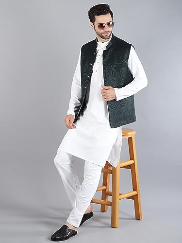 Image of Uri and MacKenzie Men's Silk Blend Kurta Pajama with Designer Ethnic Nehru Jacket /Modi Jacket