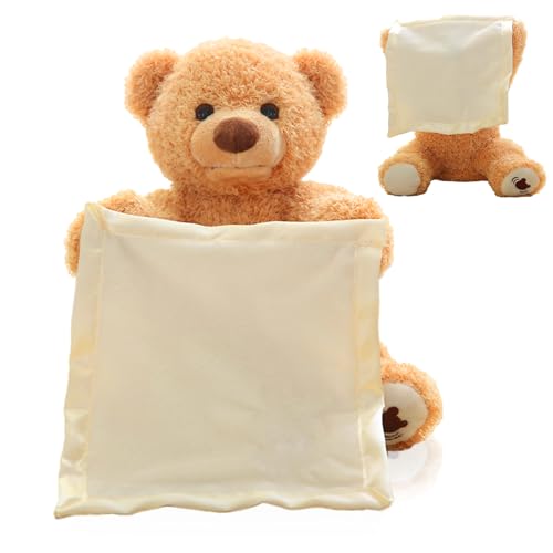 Gonggi Peek Boo Teddy Bear Gifts and Company for Stress Relief for AdultsCollectible Level Teddy Bear Figurines with A Comforter Plush Buddy Gift Cute Soft Gift Stuffed Doll Huggable