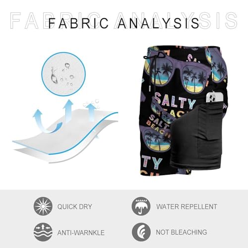 Beach Vacation Printed Mens Swim Trunks with Quick-Drying Lining Beach Shorts for Outdoor Sports 5