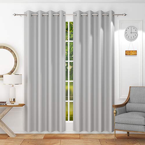Image of Premium Blackout Solid Curtain for Home 100% Opaque Curtains for Long Door 9 Feet,Pack of 2,Light Grey