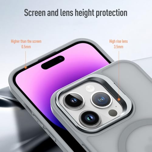 Coque de charge sans fil iPhone 14 avec support métal et dos mat - 3