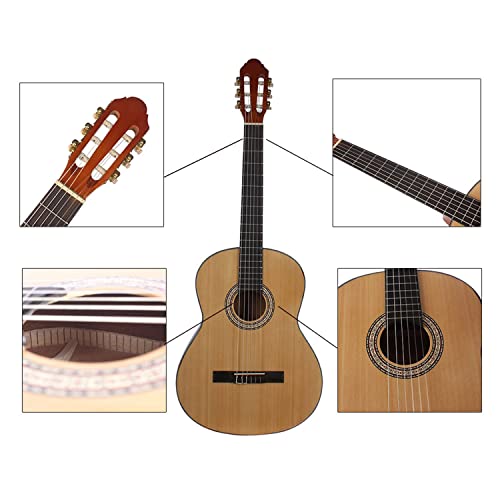 MEIeynt Guitare acoustique classique 39 pouces Kit de démarrage pour débutant avec sac de transport, accordeur… - Les Beatles, Paul McCartney, John Lennon, RIngo Starr, George Harrison MEIeynt Guitare acoustique classique 39 pouces Kit de démarrage pour débutant avec sac de transport, accordeur… – Image 7