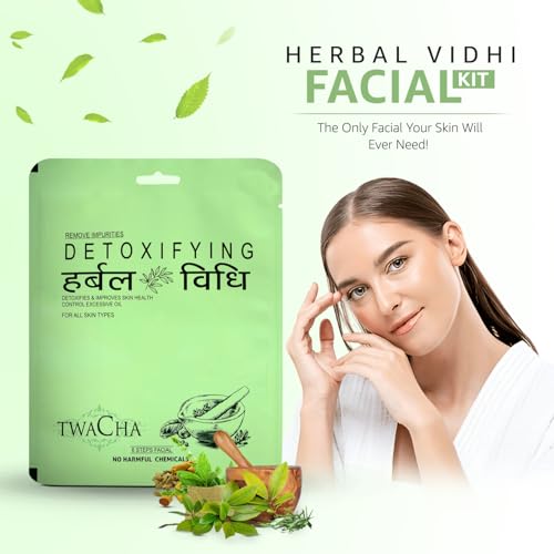 Image of Twacha Herbal Vidhi Detoxifying Facial Kit | Removes Impurities , Deeply Cleanses the Skin , Improves Glow & Keep Skin Healthy | Idea for both Women & Men | For All Skin Types
