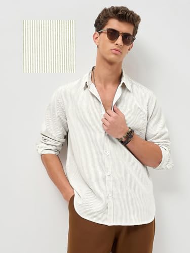 Image of Urbano Fashion Men's Cotton Full Sleeve Regular Fit Casual Striped Shirt