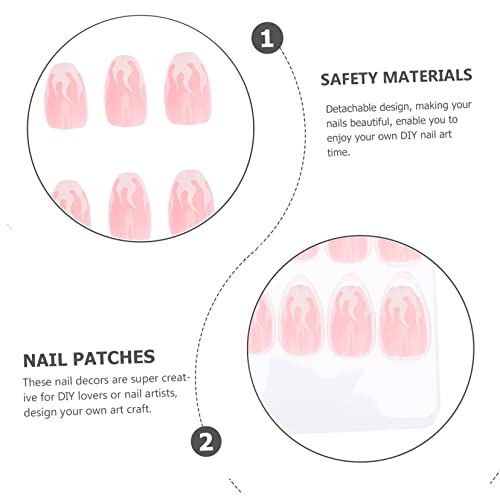 KALLORY 48 Peças De Unhas Postiças Removíveis Unhas Postiças Pontas De Unhas Artificiais Rosa Pontas