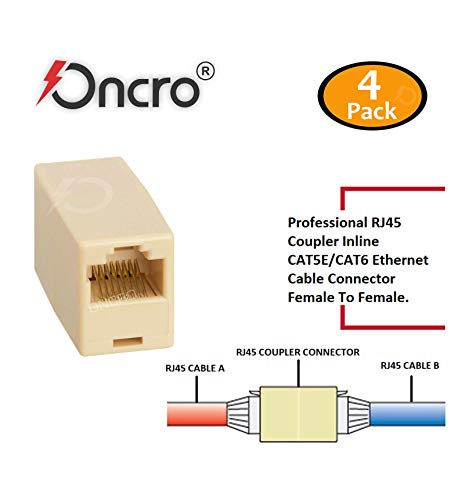 Image of Improved Pack of 4, RJ45 Extender Plug Network Broadband Ethernet LAN Cable Joiner /Jointer Coupler 8P8C extension Adsl Female to Female LAN Cable Adapter Connector (Plastic 4pc jntr-LAN)