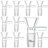 10Pcs 14mm Heat-Resistant Borosilicate Glass Funnels, Mini Bowl Piece with Handle for Home Kitchen, Heat-Resistant and Leak-Proo