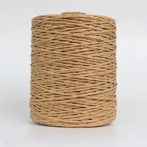 Cuerda de paja de rafia natural, hilo de papel para manualidades, manualidades, ganchillo, verano, sombrero, bolsa, cesta, cuerda de tejer para decoración de bricolaje, envoltura de regalos (280 m,