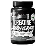 Warrior Creatine Monohydrate Tablets – 3000mg Per Serving – Supplement for Performance – Supports Muscle Growth – Unflavoured – Suitable for Men & Women – Vegan & Vegetarian Friendly (60 Capsules)