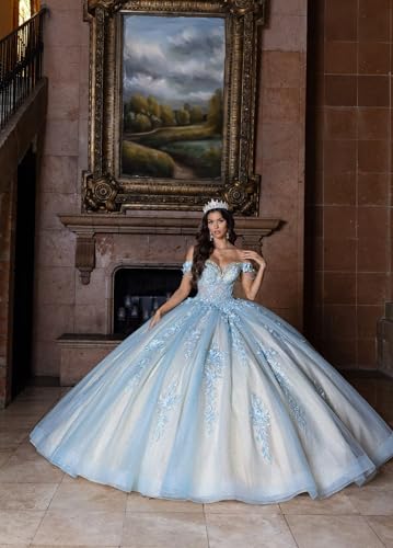 Lace Appliques Quinceanera Dresses Off Shoulder Ball Gown Puffy Glitter Tulle Sweet 16 Dresses with Cloak3