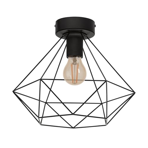 EGLO Deckenlampe Tarbes, 1 flammige Vintage Deckenleuchte im Retro Look, Material: Stahl, Farbe: Schwarz, Fassung: E27