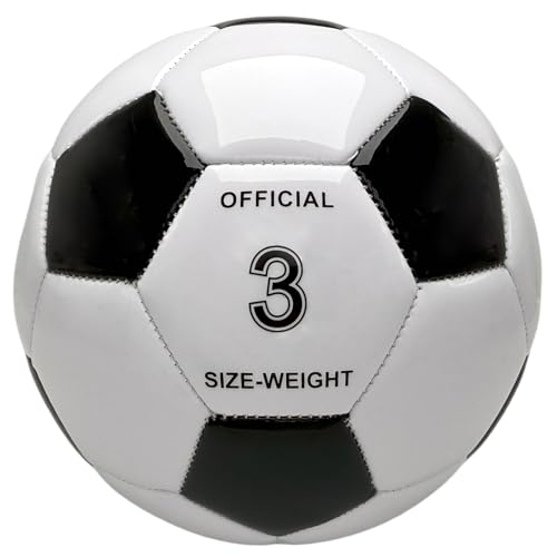 UERMAPTE Classic Black and White Soccer Ball Size 3 for boy and Girl Play or Training Indoor Outdoor Balls