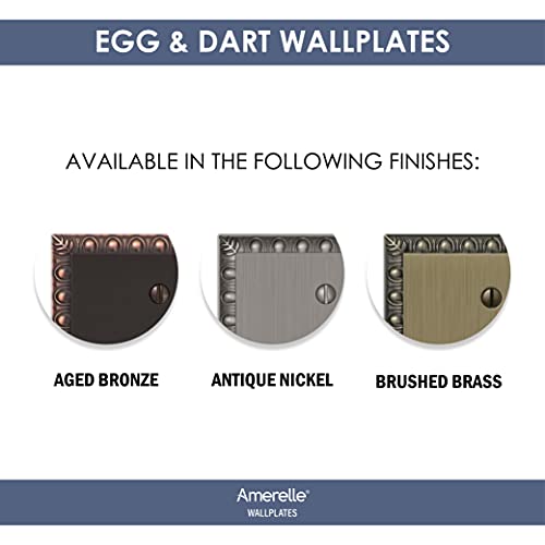 Amerelle 90Dan Egg & Dart Wallplate, 1 Duplex, Antique Nickel #TOP1