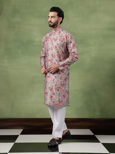 Image of SOJANYA (Since 1958 Men's Cotton Floral Print Long Kurta