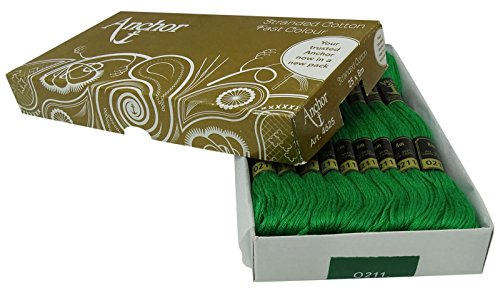 Image of Cross Stitch Hand Embroidery Thread Stranded Cotton Craft Sewing Floss 25 Skeins-Green