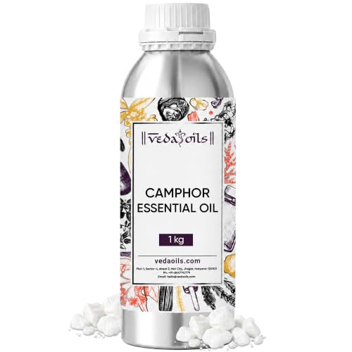 Image of VedaOils Camphor Essential Oil 1Kg | Pure Camphor Oil for Bath, Diffuser & Aromatherapy | Ideal for Skin and Hair Care