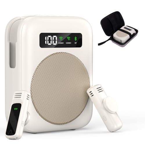 Voice Amplifier with Bluetooth lavalier Microphone, Teacher Bluetooth Amplifier, Portable Voice...