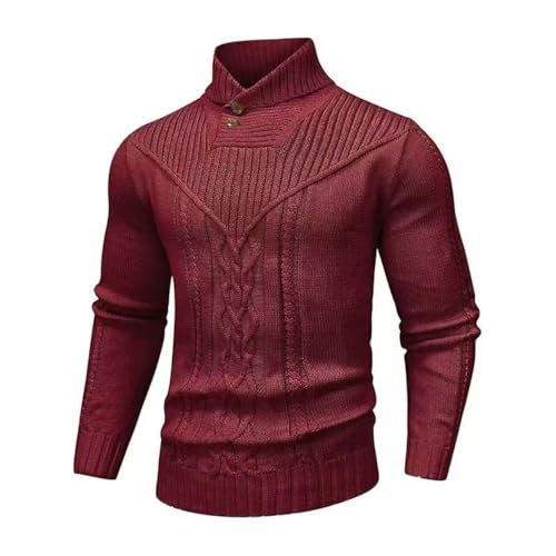 Suéter de cuello chal para hombre ZBDZSW de punto trenzado casual casual