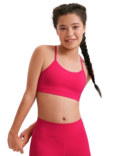 Image of CRZ YOGA Girls Butterluxe Y Back Sports Bra | Light Support, Removable Pads, Yoga, Athletic, Extremely Soft, Scoop Neck, Spaghetti Straps, for Teen