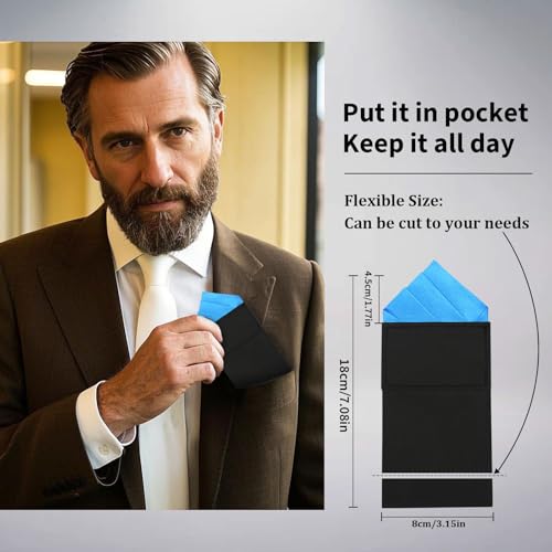 Image of Mens Pre-Folded Pocket Squares on Card Pocket Handkerchief for Suit Accessories