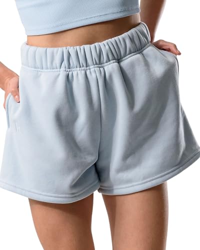 Image of Kamo Fitness CozyTec Sweat Shorts Women High Waisted Lounge Comfy Casual Cotton Shorts with Pockets