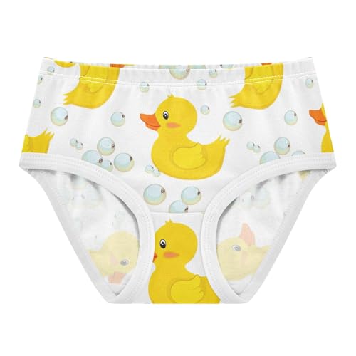 Cotton Girls Underwear Toddler Cute Yellow Ducks White Girl Panties Cute Animals Kids Undies Briefs 2t
