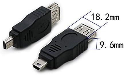 2 Pack USB 2.0 MINI USB Male to Type A Female OTG Adapter Connector Converter Coupler