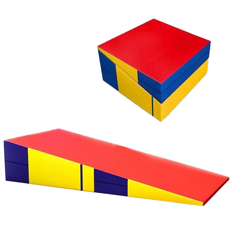 ZHCPDM Foldable Incline Gymnastics Wedge Mat, High Density Foam Non-Slip Tumbling Mat, Joint Protection Exercise Ramp for Home Gym, Yoga, Dance, Kids Training(Size:150*75*38cm（59.05*29.52*14.96in）)