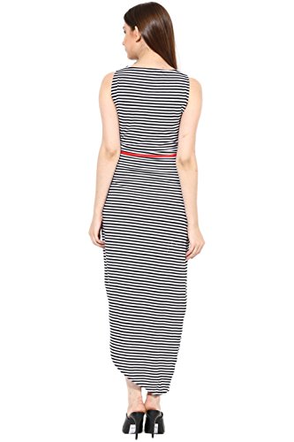 Image of Miss Chase Women's Multicolor Striped High Low Maxi Dresses