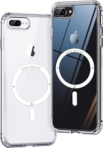 Image of Magnetic Case for iPhone 8 Plus / 7 Plus, [Compatible with MagSafe] [Military-Grade Drop Protection][Anti-Yellowing] Shockproof Protective Cover for iPhone 8 Plus / 7 Plus,Clear Slim