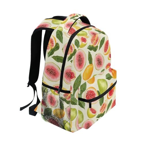 Tropical Fruit Leaf Guava Backpack for School Boys Girls Adults Kids Bookbag Laptop Bag 18L2