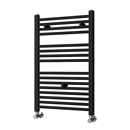 Kibath L305794 Sèche-serviettes radiateur à intégrer dans circuit d'eau chaude, tubes en acier avec finition chromée 800 x 500 cm, compatible avec réseau...