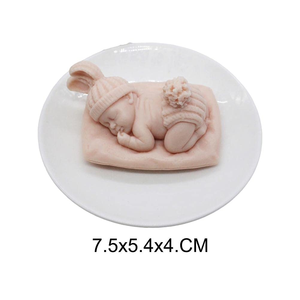 3D Sleeping Baby Pillow Soap/Cake Mold Baby Shower Silicone Mold for DIY Fondant Cake Topper Decorating Baking Decoration - Image 3