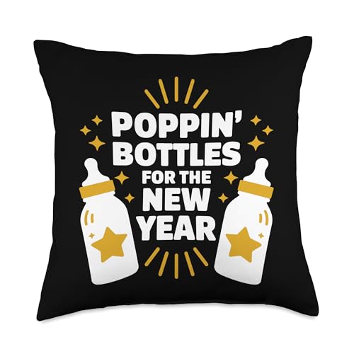 Poppin' Bottles For The New Year 2025, New Years Eve Party Throw Pillow -  Hadley Designs, EJBWBP39D3YUS_18X18
