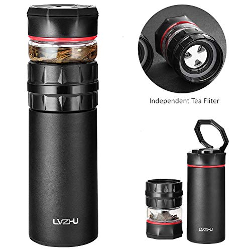 LVZ Tea Tumbler, Water-Tealeaves Separated Travel Tea Mug Tea Tumbler Professional Tea Master