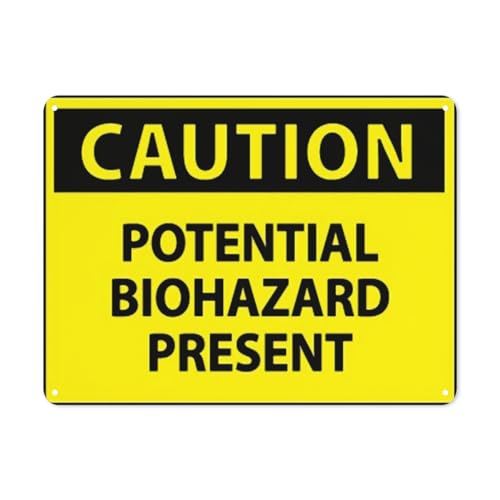 CAUTION Potential Biohazard Present,Warning Notice Traffic sign,Aluminum Metal Tin Sign