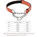 Stainless Steel Chain Martingale Collar - Reflective Nylon Fabric Pet Collar for Small Medium Large Dogs ﻿(Red,L Neck 33-60cm)