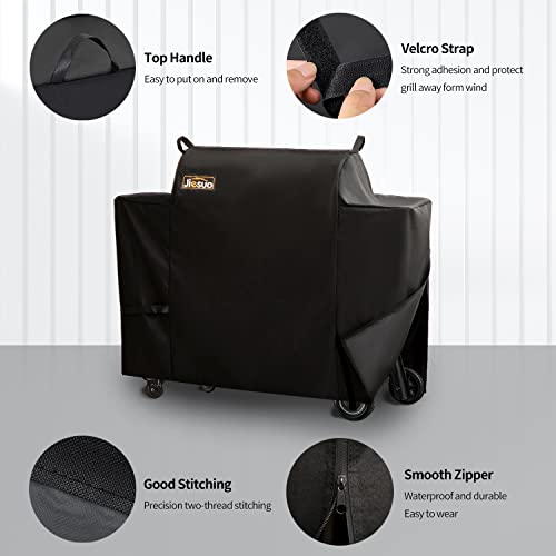 Jiesuo Grill Cover For Traeger Ironwood 885, Heavy Duty Waterproof Pellet Grill And Smoker Cover, Special Zipper Design #TOP2