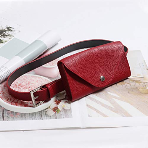 Belt Purse PU Red Mini Belt Phone Bag Envelope Waist Pack Thigh Purse for Women Small Phone4
