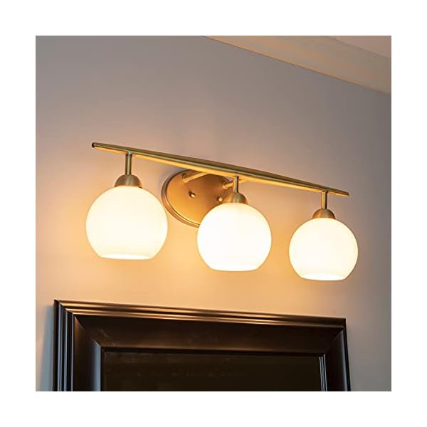 Decor Therapy Michael Milchglas 3 Schminklicht, goldfarben – Bild 3
