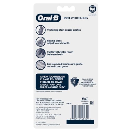 Image of Oral-B 3D White Deep Stain Remover toothbrushes, 6 Count Toothbrush Soft, Removes 90% of Surface Stains, whitens Teeth, deep Reach, removes Plaque and Stains Tooth Brush