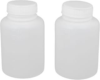 Aexit 2Pcs 150ml Funnels Plastic Wide Mouth Laboratory Reagent Bottle Sample Sealling Filtering Funnels Bottle White