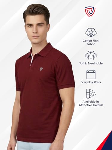 Image of Lux Cozi Men's Cotton Solid Polo Tshirt | Collar Tshirts | Half Sleeves | Stylish & Premium All Day Wear | Pack of 1