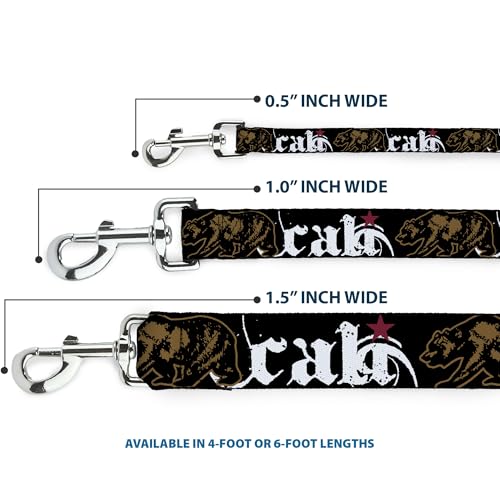 Laisse pour chien Buckle Down Cali Grizzly Bear nylon solide - 4