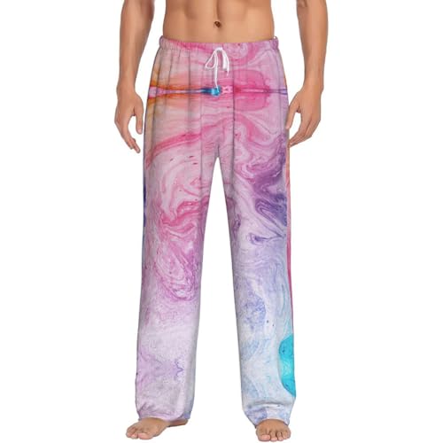 Pantalon de pyjama homme léger vêtement de nuit imprimé marbré