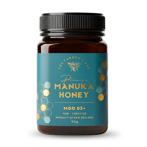 Image of THE FARMER'S BEE New Zealand Manuka Honey MGO 83+ (5+) | Monofloral Raw Honey | MGO Tested | Premium Imported Honey | Daily Functional Support | Natural Energy & Gut Support | 500g