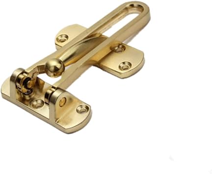 szhdxsy Home Security Door Lock, Door Reinforcement Lock Swing Bar Lock, Front Door Locks for Kids, Home Reinforcement for Swing-in Doors, Latch Guard Clasp,Solid Security loc, Golden