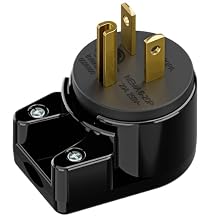 Nema 6-20P 20A 250V Plug, Plugrand 6-20P T-Blade Industrial Plug, ETL Listed Easy Assembly 20Amp 250Volt USA Canada 3-Prong Male Angled Adapter, 12-Directions Rotatable Connector, Black