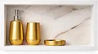 Nicho Porcelanato 60x30 Alto Brilho Branco Carrara Resistente Organizador Banheiro Box Cozinha Embutir Parede